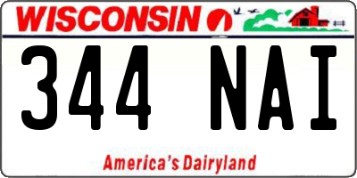 WI license plate 344NAI