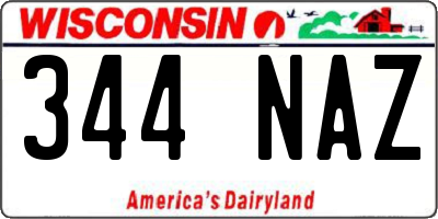 WI license plate 344NAZ