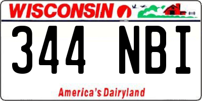 WI license plate 344NBI