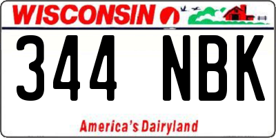 WI license plate 344NBK