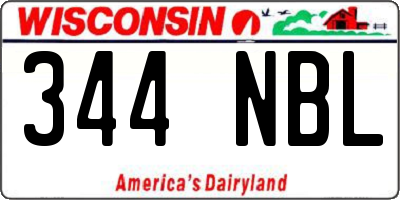 WI license plate 344NBL