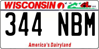 WI license plate 344NBM