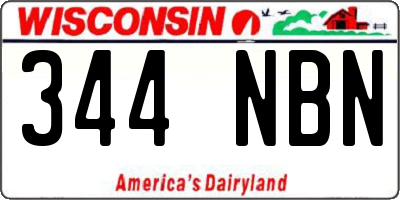 WI license plate 344NBN