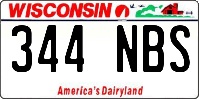 WI license plate 344NBS