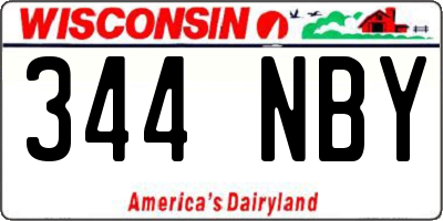 WI license plate 344NBY
