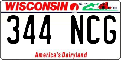 WI license plate 344NCG