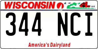 WI license plate 344NCI