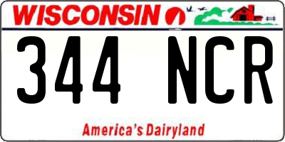WI license plate 344NCR