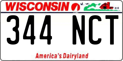 WI license plate 344NCT