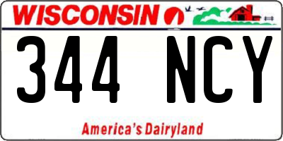 WI license plate 344NCY