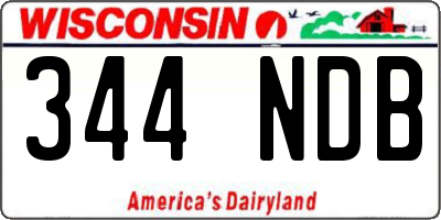 WI license plate 344NDB