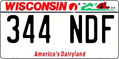 WI license plate 344NDF
