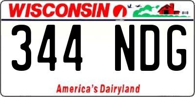 WI license plate 344NDG