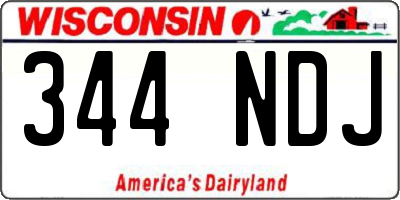 WI license plate 344NDJ