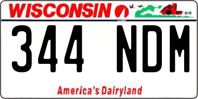 WI license plate 344NDM