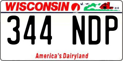WI license plate 344NDP