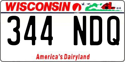 WI license plate 344NDQ