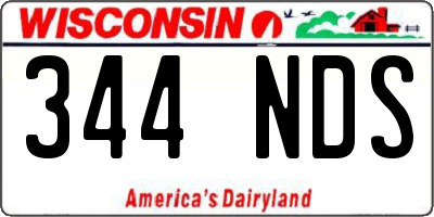 WI license plate 344NDS