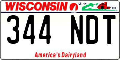 WI license plate 344NDT