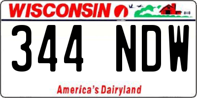 WI license plate 344NDW