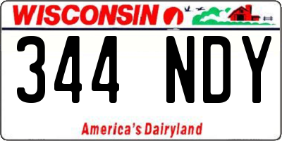 WI license plate 344NDY