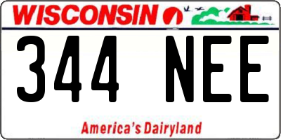 WI license plate 344NEE