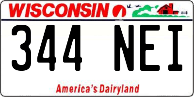 WI license plate 344NEI