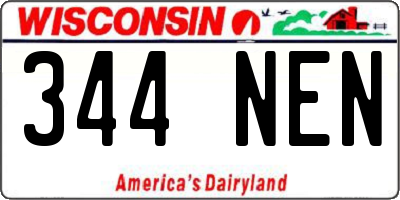 WI license plate 344NEN