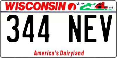 WI license plate 344NEV