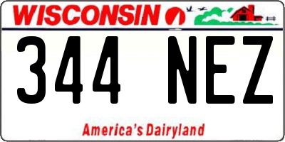 WI license plate 344NEZ