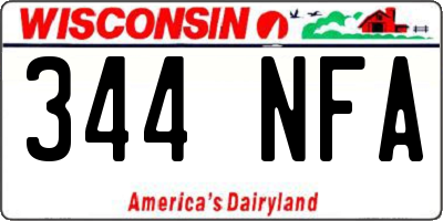 WI license plate 344NFA