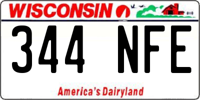 WI license plate 344NFE