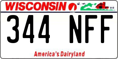 WI license plate 344NFF