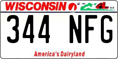 WI license plate 344NFG