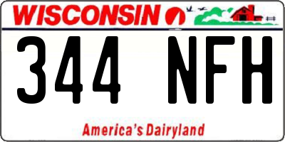 WI license plate 344NFH