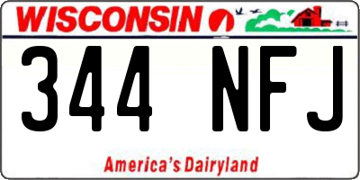 WI license plate 344NFJ