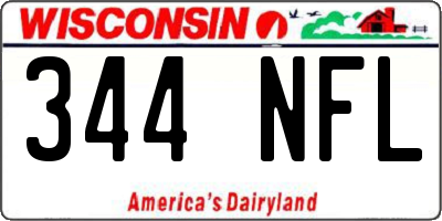 WI license plate 344NFL