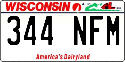 WI license plate 344NFM