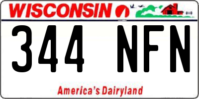 WI license plate 344NFN