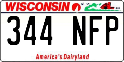 WI license plate 344NFP