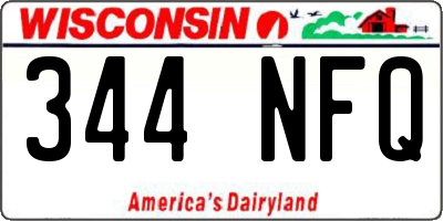 WI license plate 344NFQ