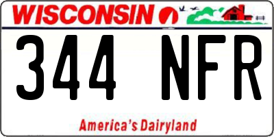 WI license plate 344NFR