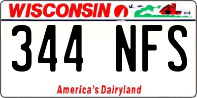 WI license plate 344NFS
