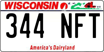 WI license plate 344NFT