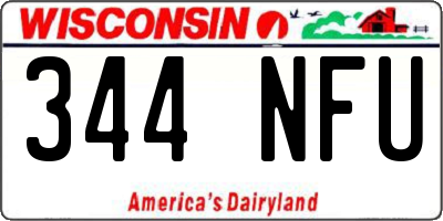 WI license plate 344NFU