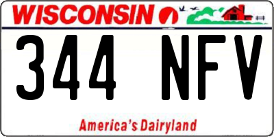 WI license plate 344NFV