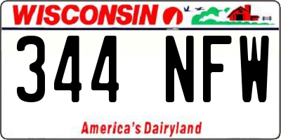 WI license plate 344NFW