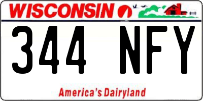 WI license plate 344NFY