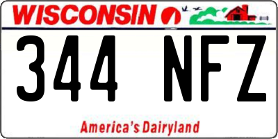 WI license plate 344NFZ