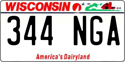 WI license plate 344NGA